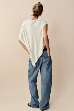 TOP ASIM?TRICO PUNTO / crudo-blanco - Zara фото 13