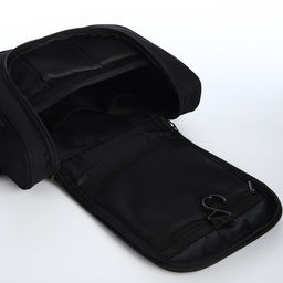 Косметичка-несессер дорожная на молнии, с крючком, ручкой, чёрная - Simaland фото 3