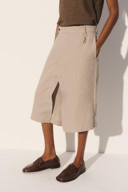 BERMUDA CRUZADA WIDE FIT 100% LINO / Beige - Zara фото 3