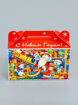 Цена за 4 шт. Подарочная новогодняя коробка «Сияние праздника», подарочек малый 17.5×7×10.5 см