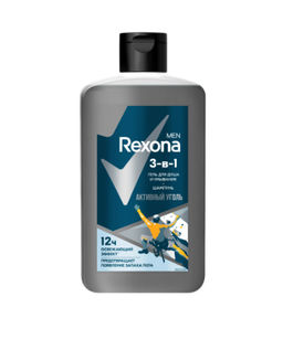 РЕКСОНА гель д/душа муж 490мл 3в1 Активный уголь