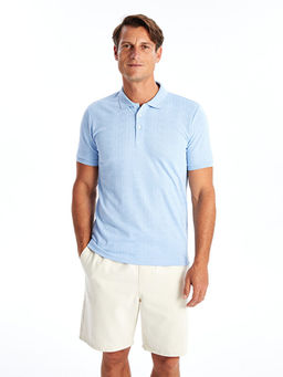 Polo Yaka K?sa Kollu Desenli Erkek Ti??rt