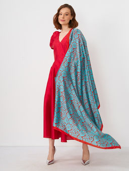 Большой, мягкий, тонкий и очень нежный двусторонний палантин с рисунком - Tantino фото 10