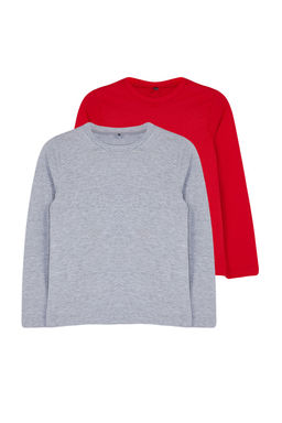 Lacivert*001 K?z Cocuk Duz Basic Bisiklet Yaka Pamuklu Orme T-Shirt TKDAW25TS00000 - Trendyolmilla фото 22