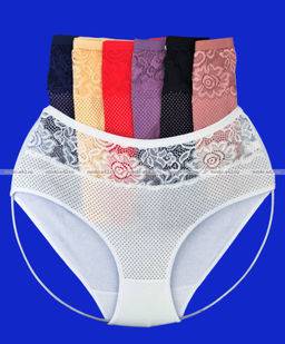Цена за 12 пар. Трусы женские высокая посадка Yi Xin Da большие размеры арт. 85698