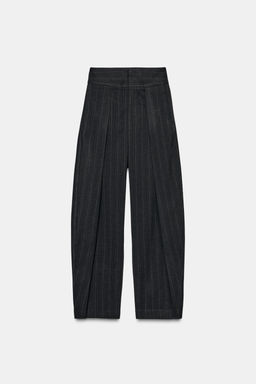 BALLOON STRIPED PLEATED TROUSERS - Zara фото 12