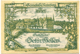 10 геллеров 1920 года Австрия  Райнсберг (нотгельд)