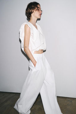 ZW COLLECTION POPLIN PEPLUM TOP