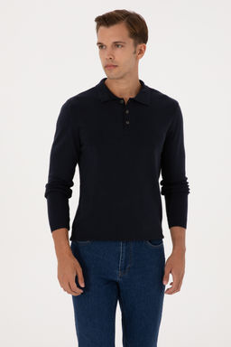Erkek Slim Fit Polo Yaka Lacivert Basic Kazak - U.s. polo assn фото 10