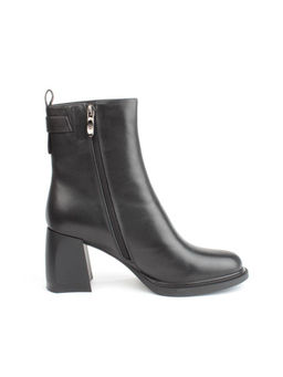 04-M3-1464 BLACK Ботильоны зимние женские (натуральная кожа, натуральный мех)