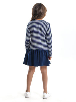 Платье для девочки UD 3958 полоса/синий