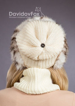 Шапка Ника экомех трикотаж рысь