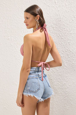 Trendyolmilla Siyah Ucgen Fiyonk Aksesuarl? Pretty Bikini Ustu TBESS25BU00037 фото 14