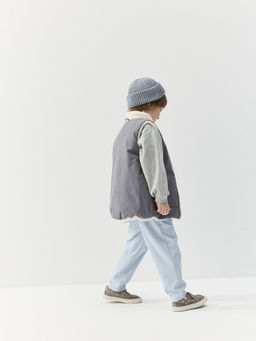 Жилет стеганый на молнии двухсторонний Темный шоколад - Bungly фото 5