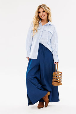 Рубашка AmberA 1098 голубой полоска  фото 5