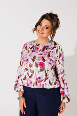 Блуза ANELLI 1355 цветы  фото 2