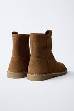TOPSTITCHED LEATHER ANKLE BOOTS - Zara фото 5