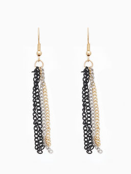 Набор 2 предмета: серьги, бусы Унисон накрученность, цвет золото в чёрном, 60 см