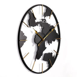 Часы настенные интерьерные «Карта мира», серия: Лофт, бесшумные, плавный ход, d=60 см, от батарейки 1хАА