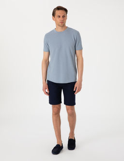 Lacivert Slim Fit Beli Lastikli Ba_c_kl_ Dokuma _ort