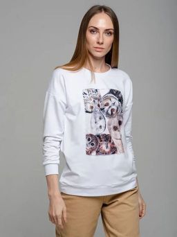 Удлинённый свитшот со вставкой ASTP016, джемпер, футер - Sahar art lab фото 3