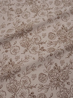 Теплый хлопок Букеты пионов на бежево-кофейном, ш.1.5м, хлопок-100%, 160гр/м.кв