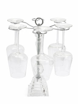 Подставка для бокалов, со стеклом, на 6 бокалов