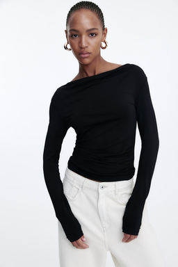 Draped jersey top - H&m фото 4