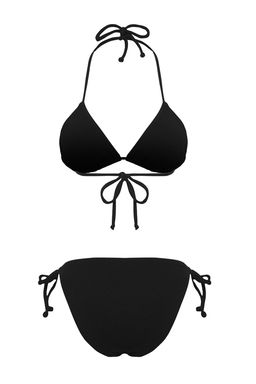 TRENDYOLMILLA Siyah Ucgen Dokulu Regular Bikini Tak?m? TBESS25BT00153  фото 7