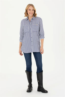 U. S. Polo Assn Женская темно-синяя рубашка с длинным рукавом - U.s. polo assn фото 12