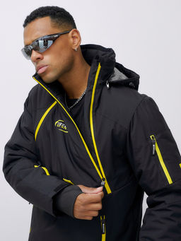 Горнолыжный костюм анорак мужской зимний черного цвета 389Ch - Leifensh фото 22