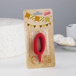 Свеча для торта цифра «Овал» 0, красная, 5.5 см