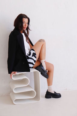 11417 Мини-юбка вязаная чёрно-белая - Martichelli фото 19