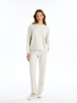 Bisiklet Yaka D?z Oversize Kad?n Sweatshirt