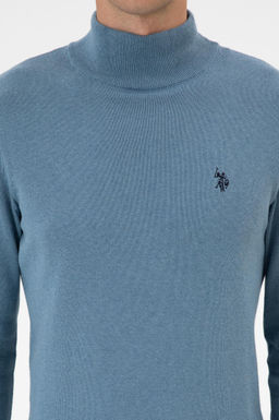 Erkek Slim Fit Bo_azl_ Mavi Basic Kazak - U.s. polo assn фото 6