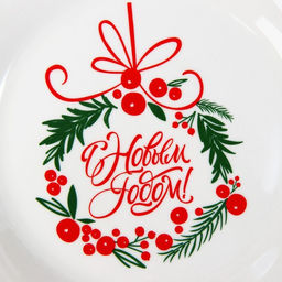 Тарелка плоская новогодняя С Новым Годом, d=20 см - Дорого внимание фото 2