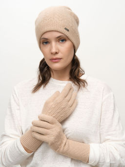 Перчатки из кашемира 31017 бежевые