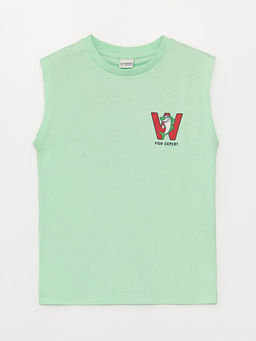 Bisiklet Yaka Bask?l? Erkek ?ocuk Atlet