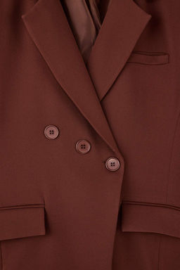 Koyu Kahverengi Kapama Detayl? Astarl? Vatkal? Blazer Ceket TWOSS26BC00012 - Trendyolmilla фото 2