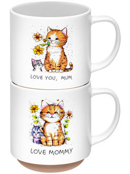 Набор кружек 2 пр. 430 мл 12*9*10 см Счастливый котенок, фарфор - Elan gallery фото 5