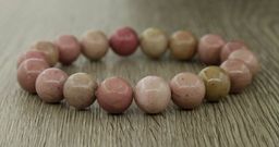 Родонит розовый 10мм, браслет "Классика" длина 16см