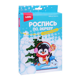 Роспись по дереву.Новогодний сувенир Пингвинёнок