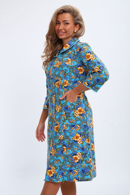 Халат женский из фланели Маша цветы