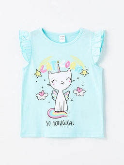 Bisiklet Yaka Kolsuz Bask?l? K?z Bebek Atlet 2li - Waikiki фото 2