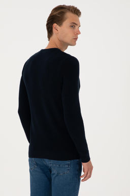 Erkek Slim Fit Bisiklet Yaka Lacivert Basic Kazak - U.s. polo assn фото 5