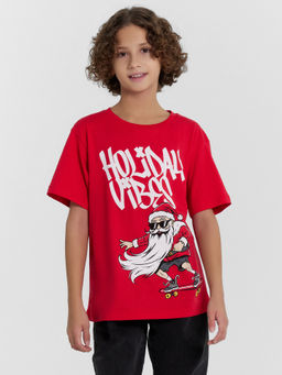 Футболка для мальчиков новогодняя красная с Сантой - Mark formelle фото 2