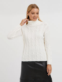 водолазка женская из хлопка с объемными косами - Glenfield фото 3