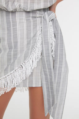 Plaj Giyim Cizgili Dokuma Puskul Bluz-Etek Tak?m TBESS21AU0085 - Trendyolmilla фото 4