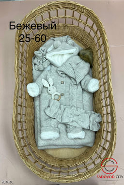 Комплект вязание на меху зимние (одеяло, комбинезоны, шапочки, бант, пинетки) - Bruno фото 18