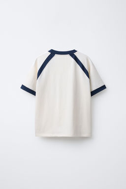 RAGLAN SLEEVE T-SHIRT WITH FLOCKED TEXT - Zara фото 3